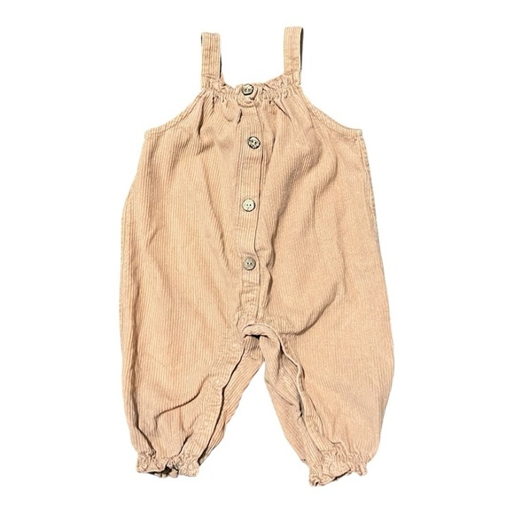 Play Up Organic Cotton Overalls 12 Months Corduroy Peach Snap - Picture 2 of 9